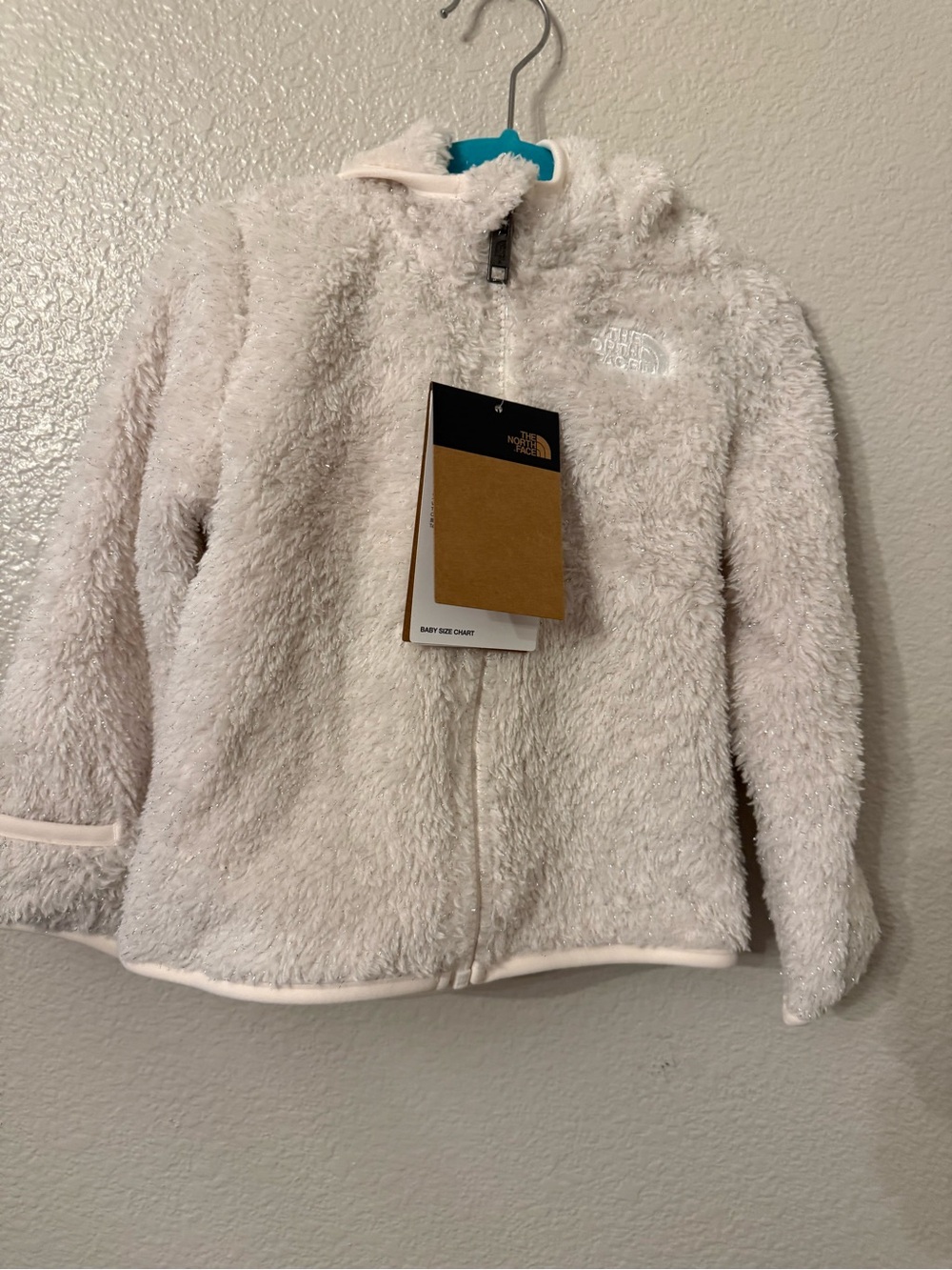 The North Face Kids Off-White Plush Zip Fleece Jacket